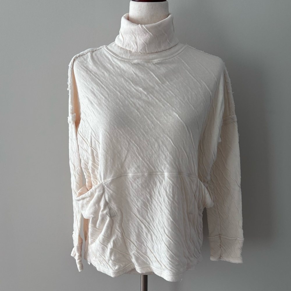 Free People Distressed Turtleneck Sweater